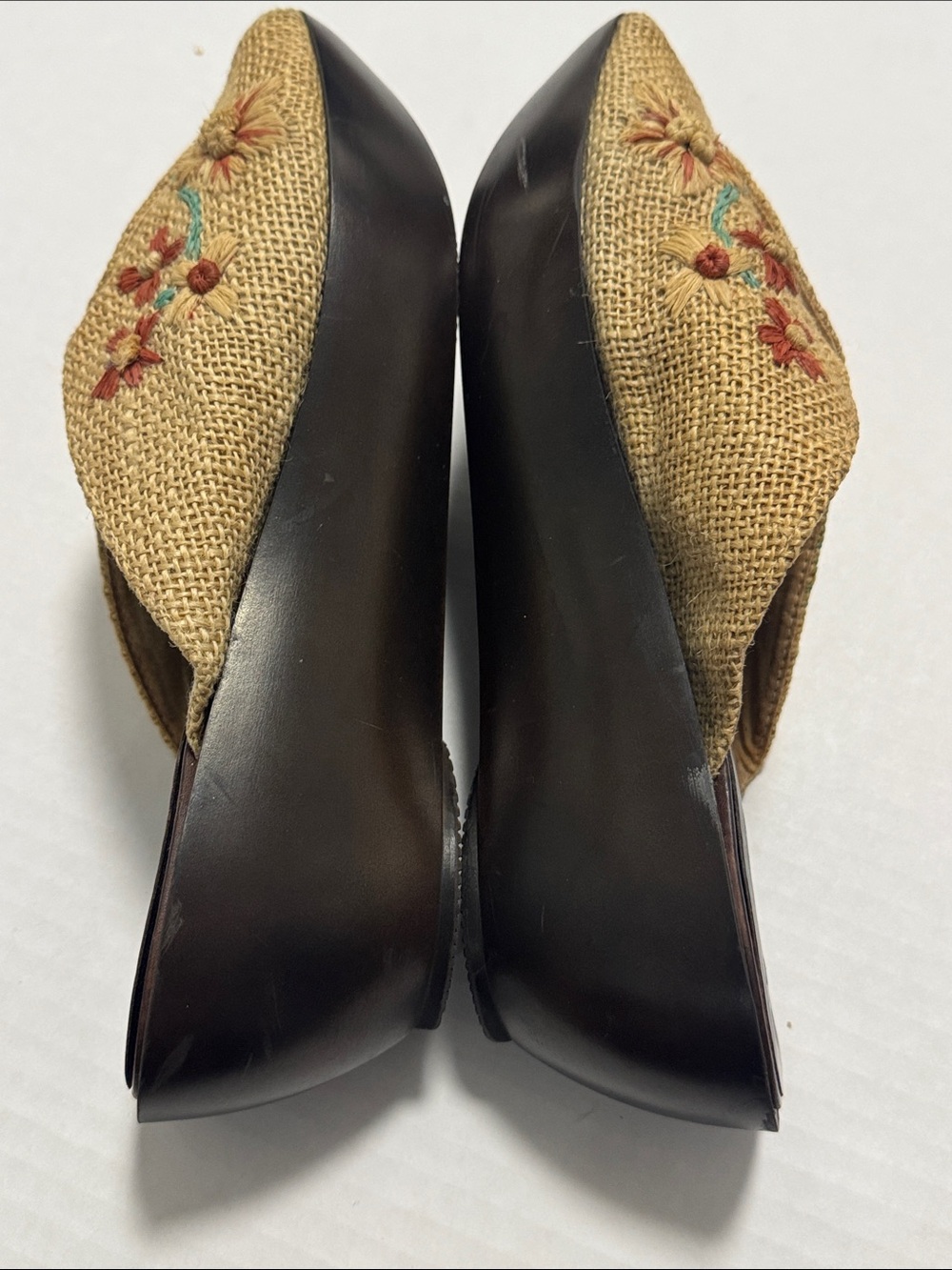 Robert Clergerie Embroidered Raffia Mules Vintage Women’s Size 9.5 - Picture 6 of 9